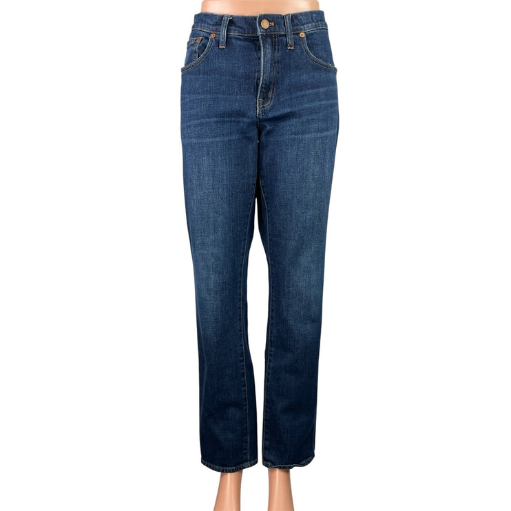 Madewell Women's Blue Dark Wash High Waisted Casual Straight Denim Jeans Size 30