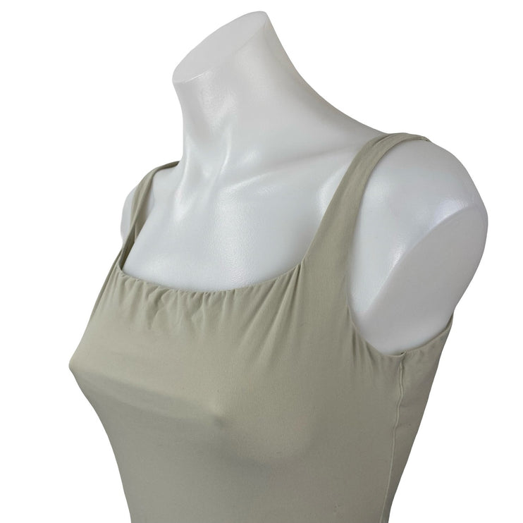 Skims Women's Gray Sleeveless Square Neck Backless Tank Bodysuit Top Size XL