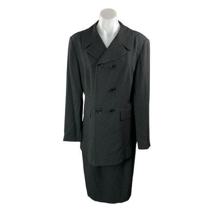 Tahari Women's Black Double Breasted Peacoat Pencil Skirt Two Piece Set Size 12