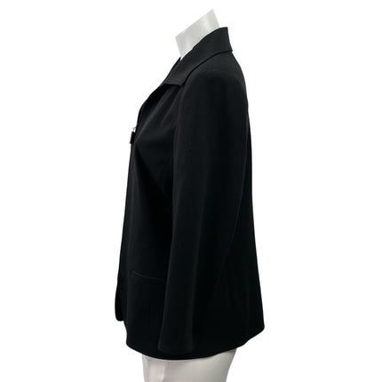 Trousers ETC Women's Black Long Sleeve Zip Up Pocket Blazer Coat Jacket Size 4