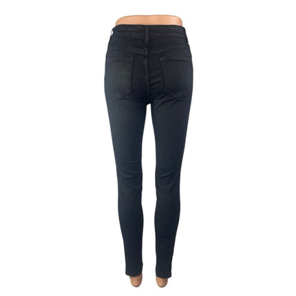 French Connection Women's Black High Waisted Slim Fit Skiiny Denim Jeans Pants 4