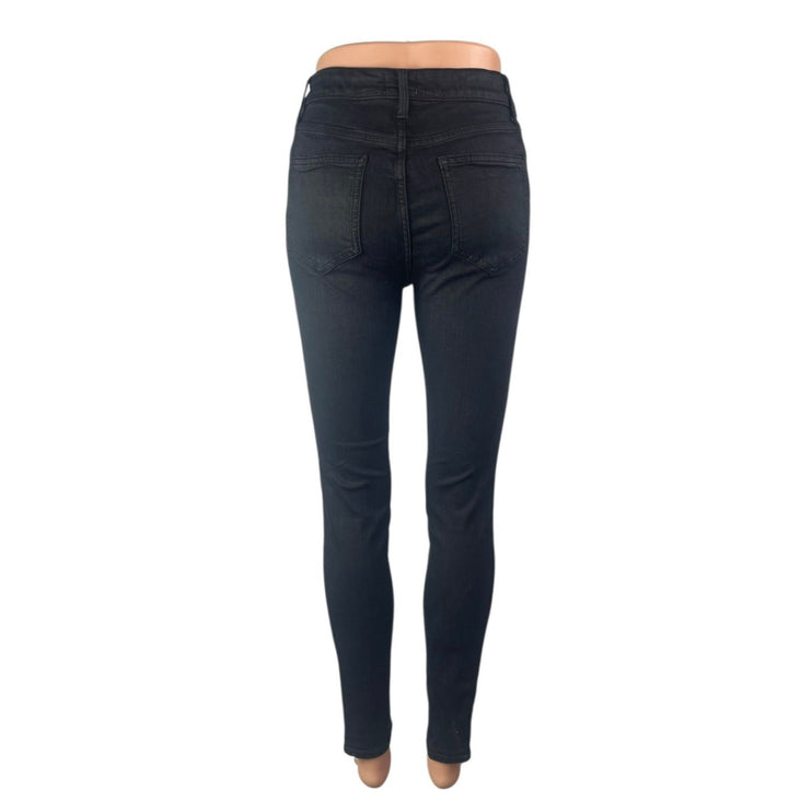 French Connection Women's Black High Waisted Slim Fit Skiiny Denim Jeans Pants 4