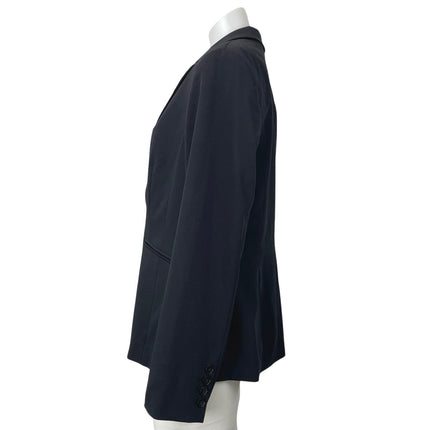 Liz Claiborne Women Black One Button Peak Lapel Long Sleeve Blazer Coat Jacket M