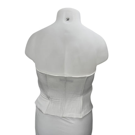 Zara Women's White Sleeveless Strapless Bandeau Corset Crop Tank Tube Top Sz XL