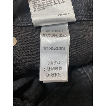 Agolde Parker Women's Black High Waisted Wide leg Denim Jeans Cutoff Shorts 31