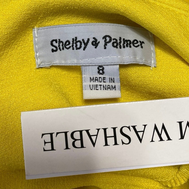 NEW Shelby & Palmer Yellow Gold Chain Sleeveless Knit Mini Sheath Dress Size 8