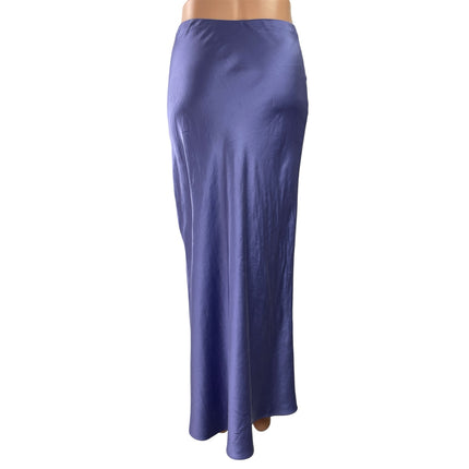 Reformation Purple Silky Satin High Waist Straight Maxi A-Line Slip Skirt Size 4