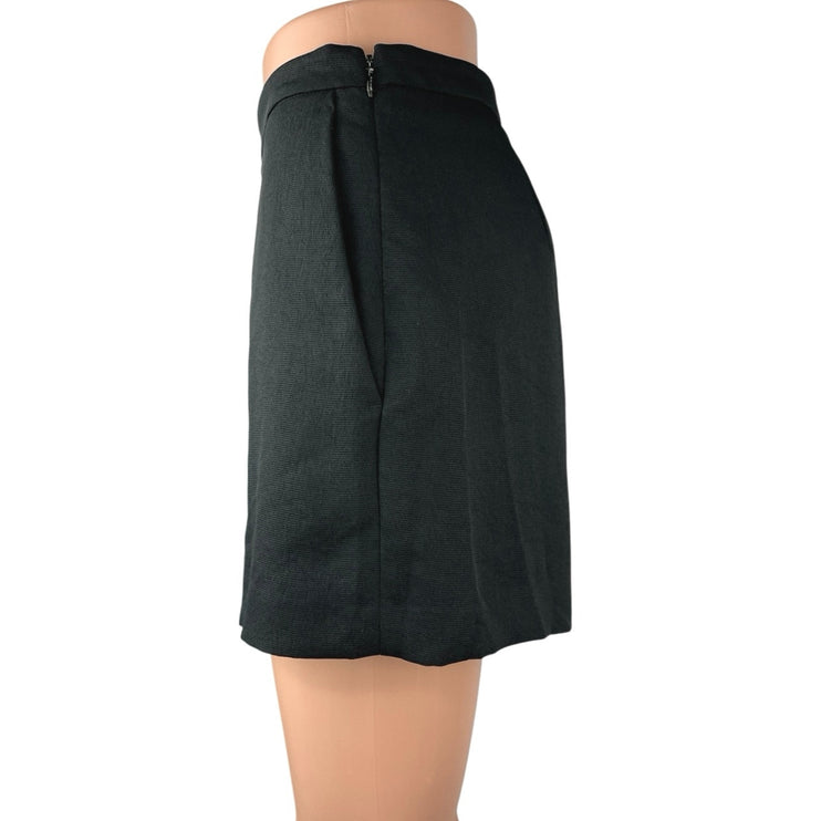 Aritzia Babaton Black High Waisted Pull On Stretch Zip Mini Casual Shorts Size 6