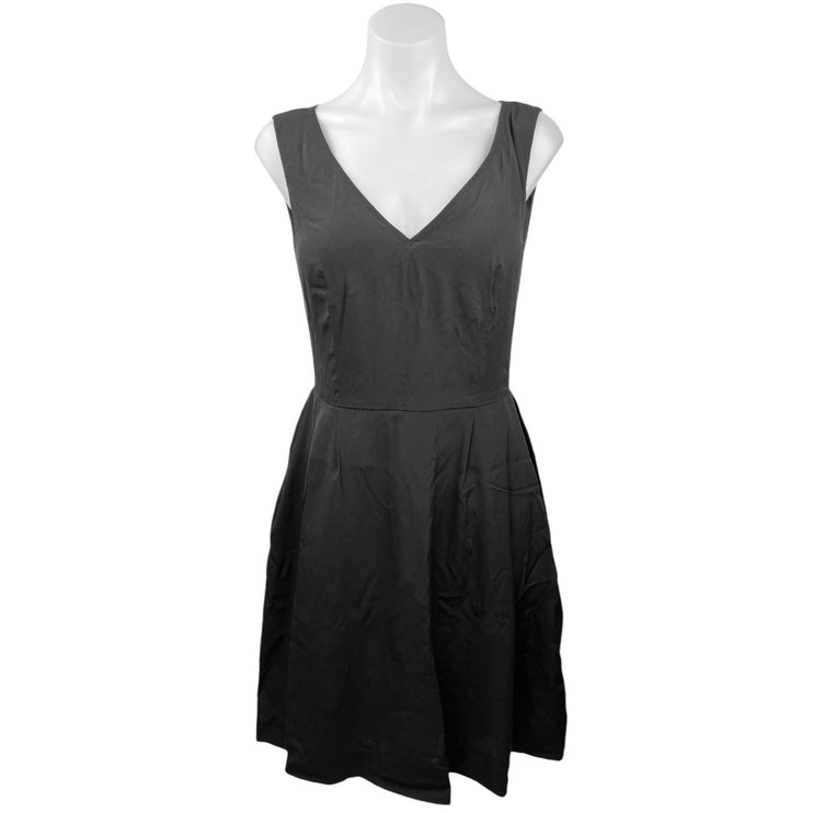 Paul Stuart Women's Black Sleeveless V-Neck Midi Flare A-Line Tank Dress Size 4