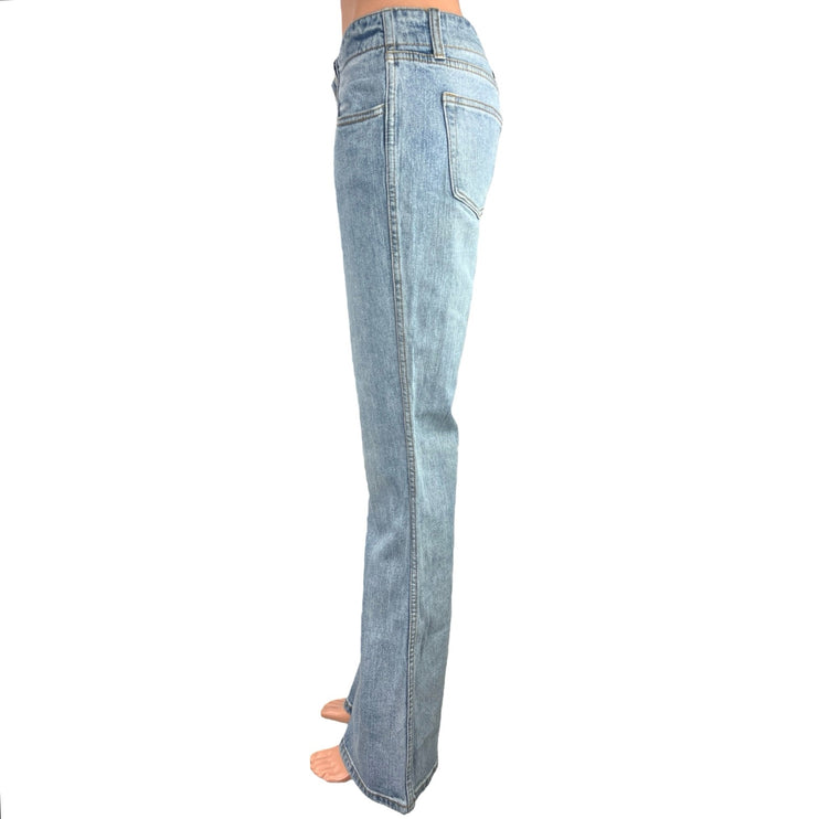 Pacsun Blue Light Wash Low Rise Y2K Stretch Denim Flared Bell Bottom Jeans Sz S