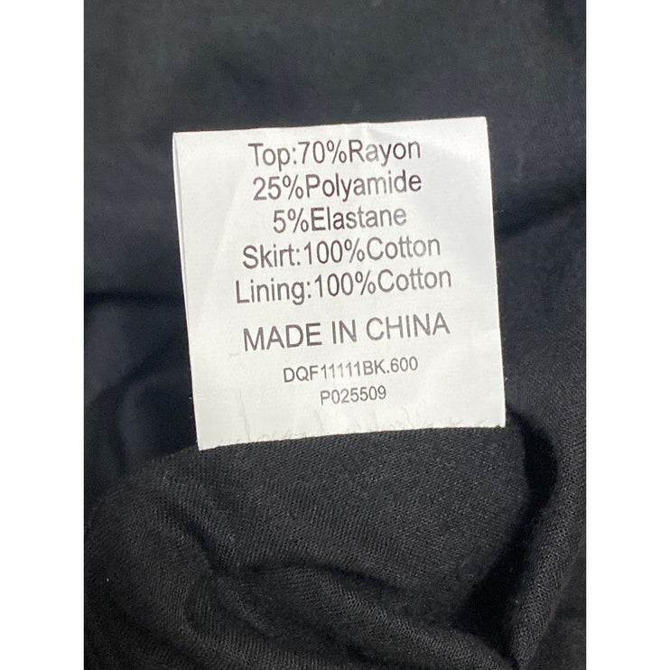 NEW Dissh Black Sleeveless Square Neck Mini Puffball Tank Bubble Hem Dress Sz 14