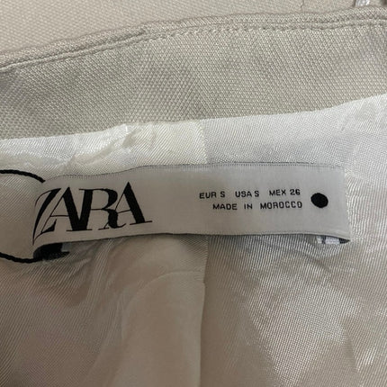 Zara Women's Beige Sleeveless V Neck Button Up Casual Blouse Vest Top Size S