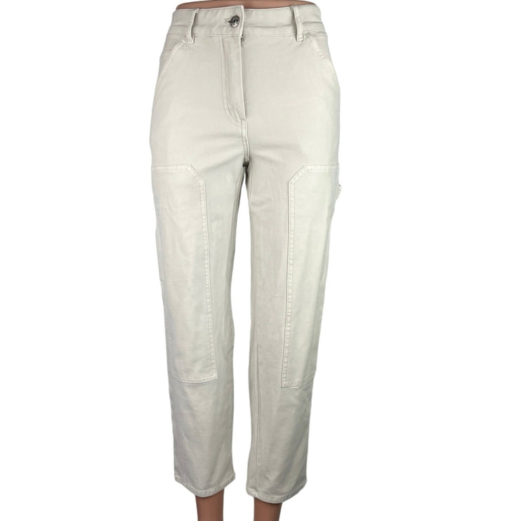 Aritzia Wilfred Free Women's White High Rise Straight Leg Ankle Denim Jeans Sz 0