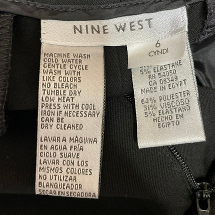 Nine West Cyndi Women's Black High Rise Wide Leg Baggy Trousers Pants Size 6