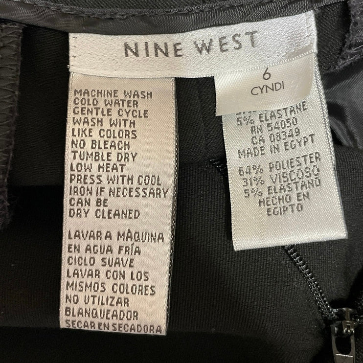 Nine West Cyndi Women's Black High Rise Wide Leg Baggy Trousers Pants Size 6