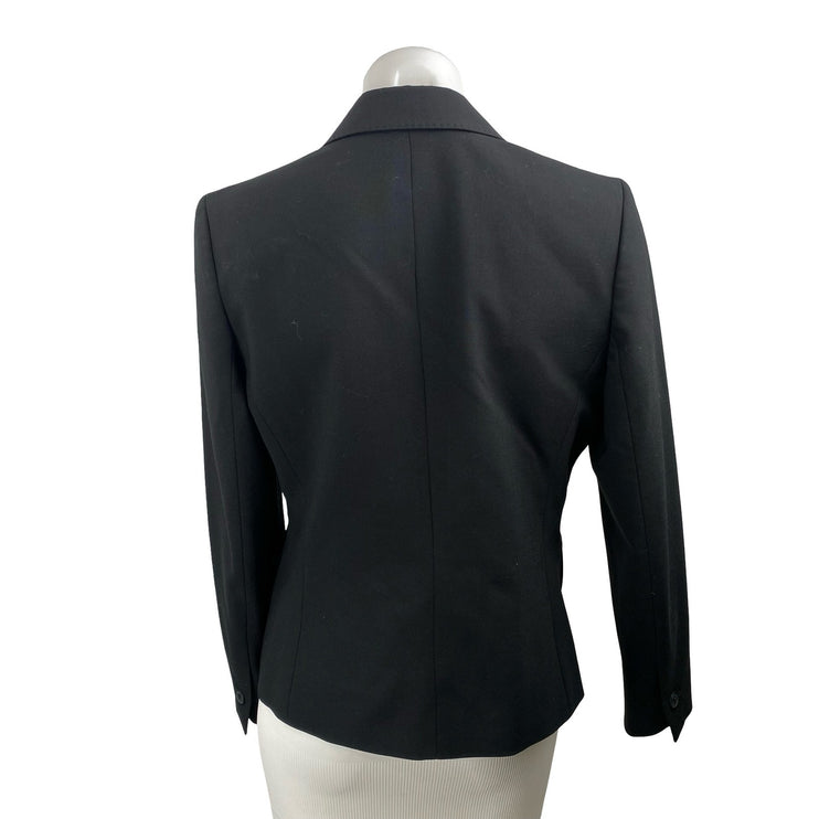 Anne Klein Black Notched Collar Long Sleeve Single Breasted Blazer Coat Jacket 6