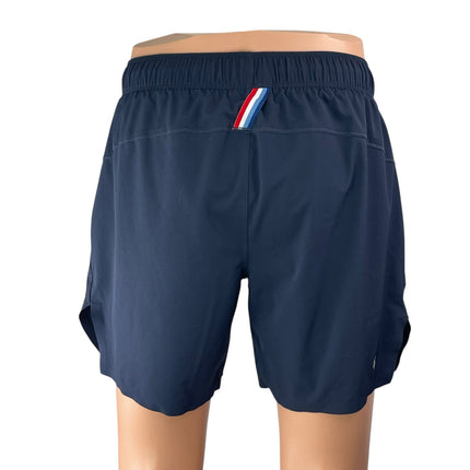 Fourlaps Men's Navy Blue High Rise Elastic Wasit Straight Athletic Shorts Size M