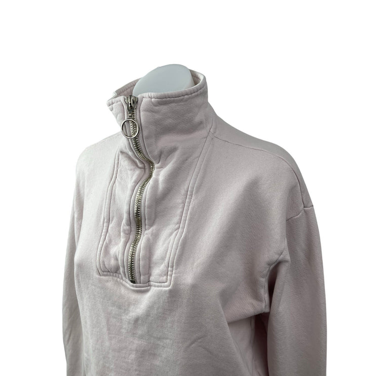 Sundry Gray Mock Neck Long Sleeve Crop Gym Activewear Sweater Sweatshirt Top 0