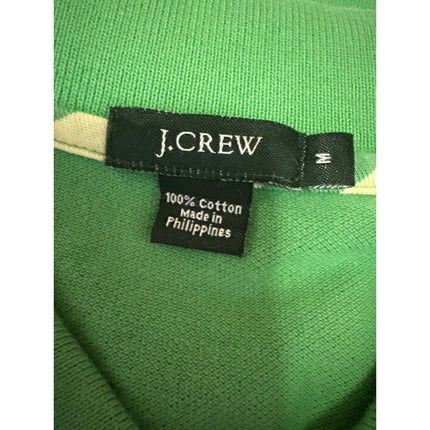 J.Crew Women's Green Collared Button Golf Short Sleeve Polo Shirt Top Size M