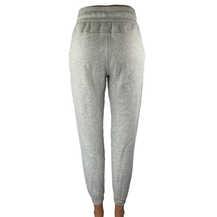 Women's Gray High Waisted Drawstring Tapered Athletic Jogger Sweat Pants Size S