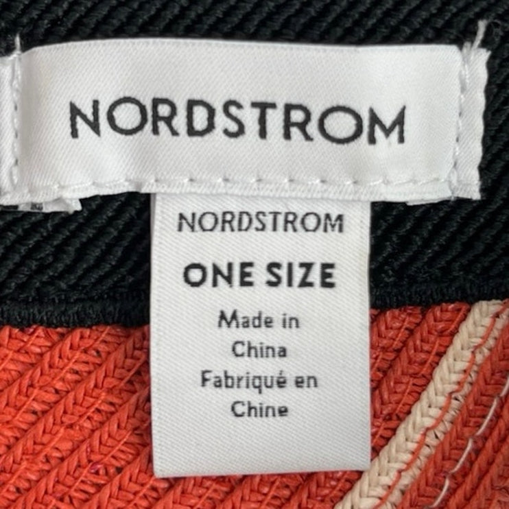 Nordstrom Red Contrast Brim Adjustable Strap Packable Visor Cap Hat One Size