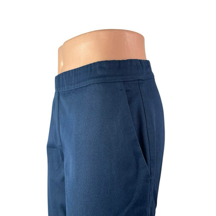 Theory Thaniel Bistretch Women's Blue Twill Slim-Fit Straight Trousers Pants 0