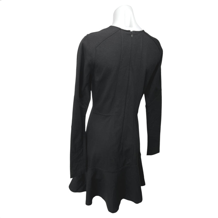 Belstaff Women's Black Long Sleeve Zip Shoulder Mini Fit & Flare Dress Size 8