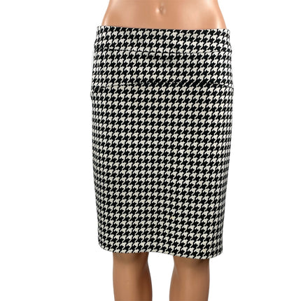 Michael Kors Women's Black Houndstooth High Waist Pencil Mini Skirt Size 6