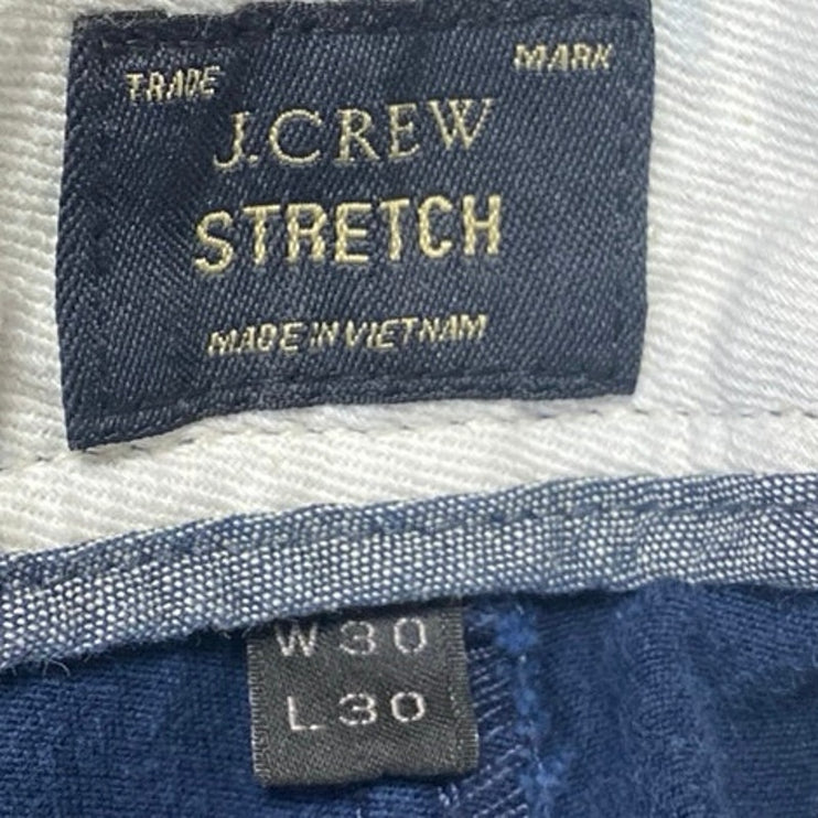 J.Crew Men's Blue Tapered Leg Mid Rise Slim Stretch Trousers Dress Pants Size 30