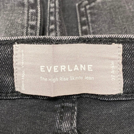 Everlane Women's Black Wash Button Fly High Rise Skinny Leg Denim Jeans Pants 27