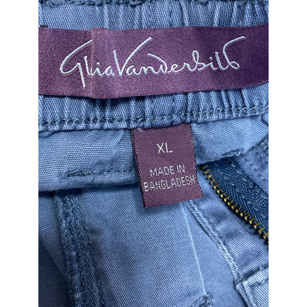 Gloria Vanderbilt Womens Gray Blue Twill High Waisted Wide Leg Utility Shorts XL
