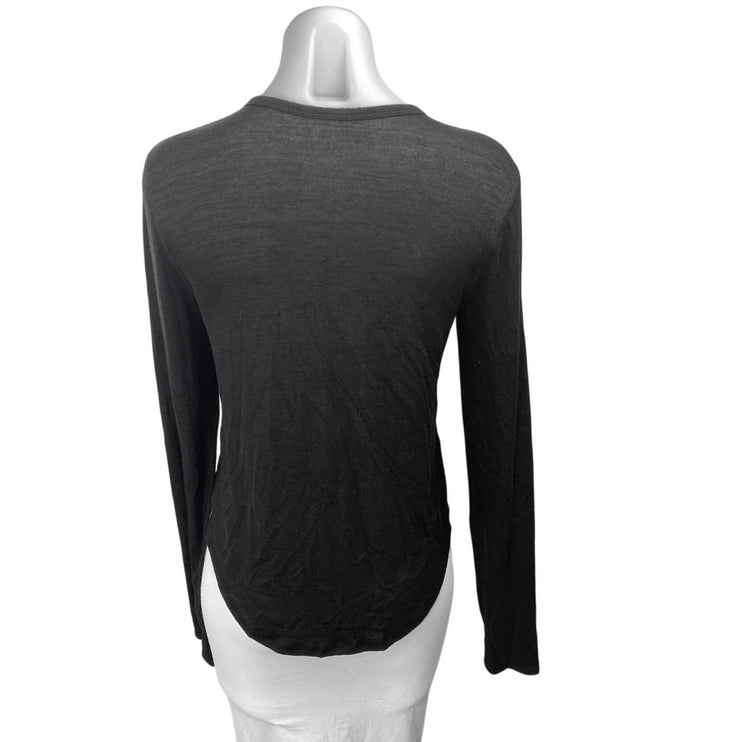 Abercrombie & Fitch Women's Black Crewneck Long Sleeve Tee T-shirt Top Size M