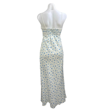 Kiss The Sky Juliette White Blue Floral Sleeveless Cami Camisole Maxi Dress XS