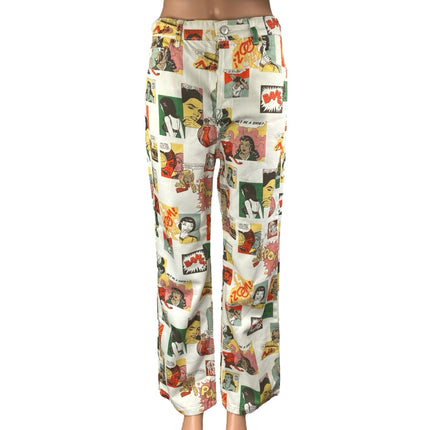 Reformation Comic Multicolor High Waisted Straight Leg Denim Jeans Size 28
