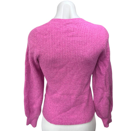 J.Crew Pink Extra Soft Ribbed Knit Long Sleeve Pullover Sweater Top Size XXS