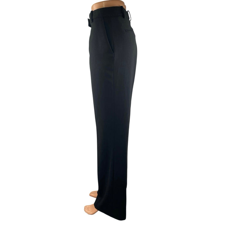 Zara Women's Black High Waisted Straight Leg Career Trousers Dress Pants Size M