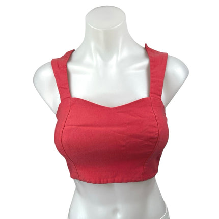 Charlotte Russe Women's Red Sleeveless Zipper Cami Camisole Crop Tank Top Size S