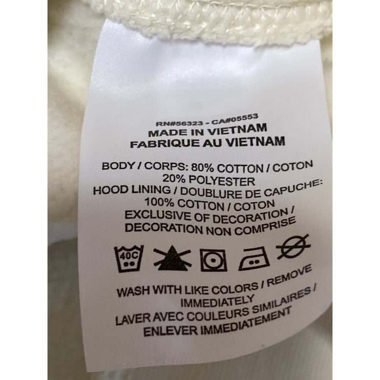 Nike Women's Cream Embroidered Logo Swoosh Hoodie Hooded Sweatshirt Top Size M