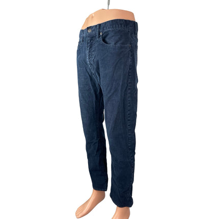 Gap Men's Navy Blue Corduroy Slim Fit Mid Rise Trousers Denim Jeans Size 32x30