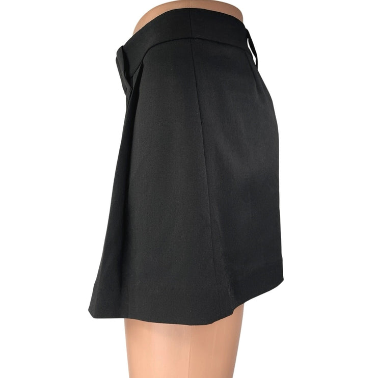 L'Academie Bella Women's Black Pleated High Waist Mini A-Line Flared Skirt Sz M