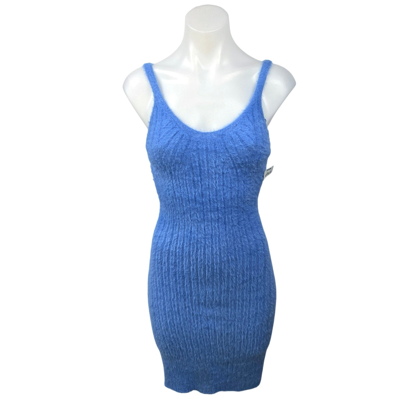 New Freshman 1996 Blue Knit Fuzzy Cardigan Sweater Mini Tank Dress Set Size XS New Freshman 1996 Blue Knit Fuzzy Cardigan Sweater Mini Tank Dress Set Size XS
