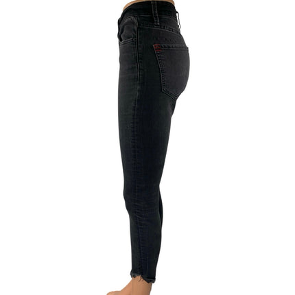 Urban Outfitters BDG Women's Black High Waisted Raw Hem Skinny Denim Jeans 25