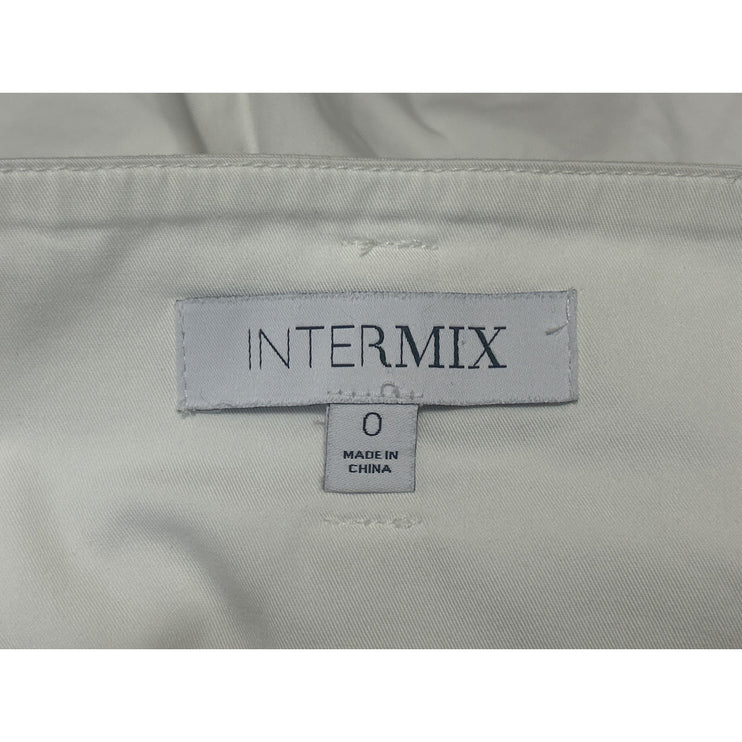 Intermix Womens White Pleated High Waisted Belted Wide Leg Mini Shorts Size 0