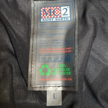 MC2 Saint Barth Men's Black Paisley Bandana Elastic Waist Jumbo Swim Shorts Sz L