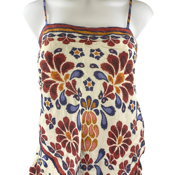 Farm Rio Multicolor Linen Floral Bandana Sleeveless Cami Tank & Shorts Set S/M