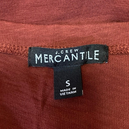 J.Crew Rust Brown Tie Front Knit Long Sleeve Blouse T-Shirt Sweater Top Size S