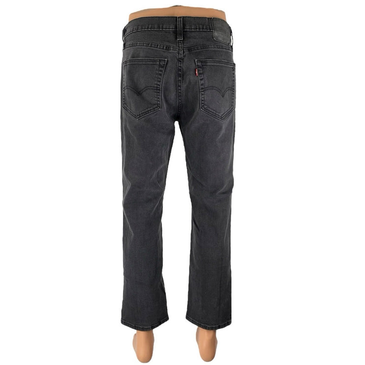 Levi's Mens Black Gray High Rise Straight Leg Trousers Denim Jeans Pants W33 L30