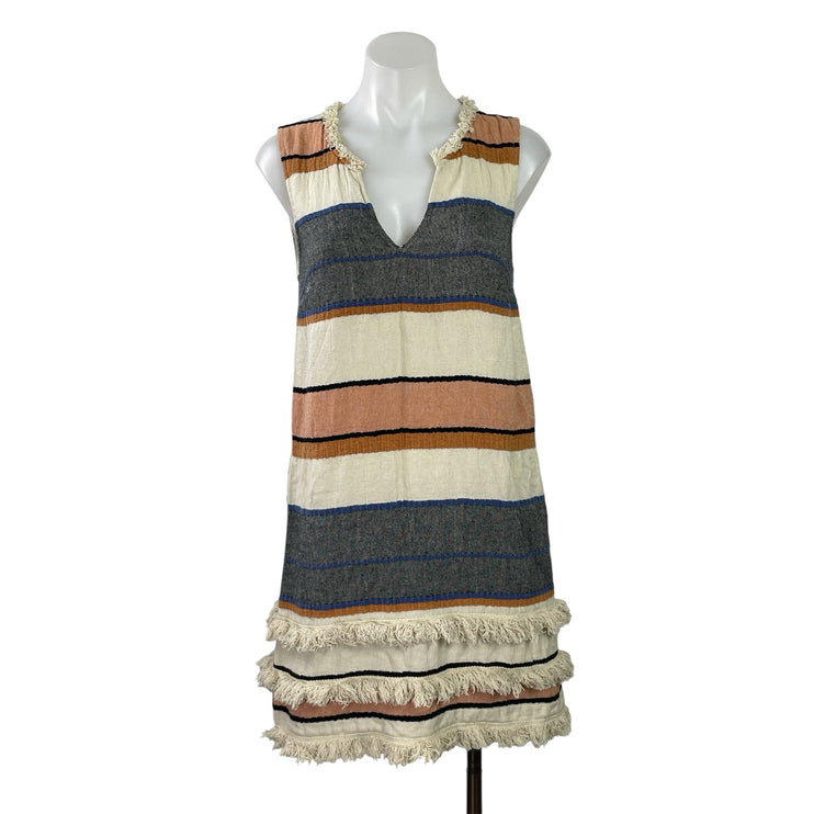 Anthropologie Holding Horses Multicolor Fringe Stripe Sleeveless Tunic Dress 6