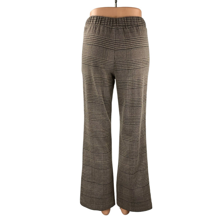 Active USA Women's Plaid Check High Rise Bootcut Flare Trousers Dress Pants Sz S