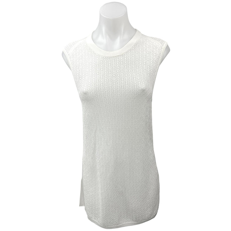 Aritzia Wilfred White Sleeveless Crochet Open Knit Sheer Cover Up Tank Dress S